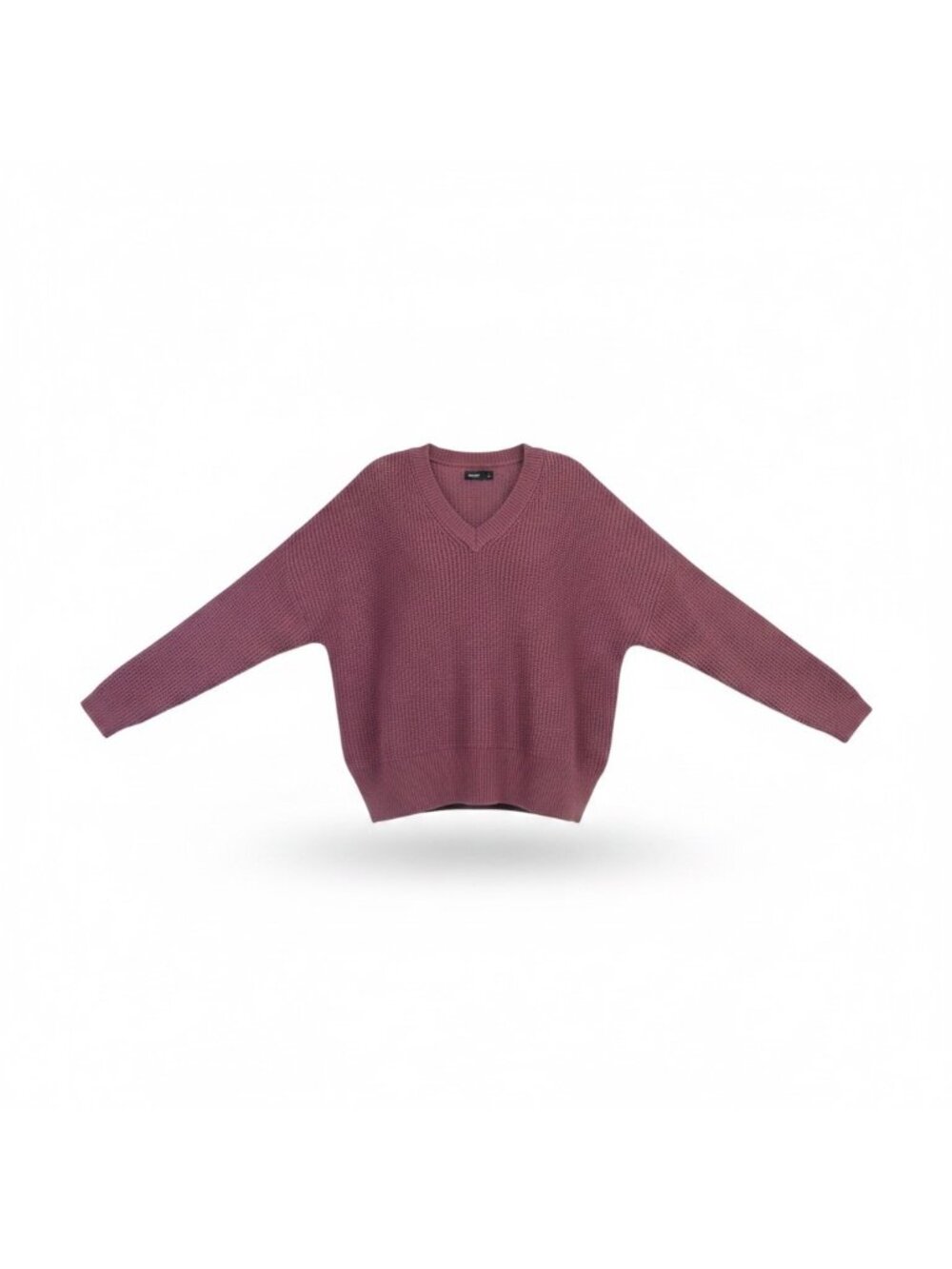Simply Vera Vera Wang Womens Purple Viscose Metallic V-Neck Sweater Size M